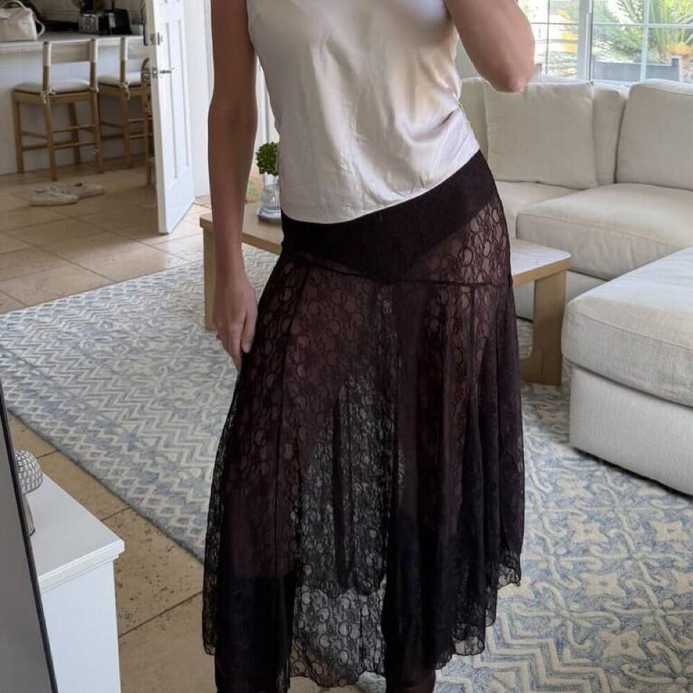 Ronny kobo brown lace midi